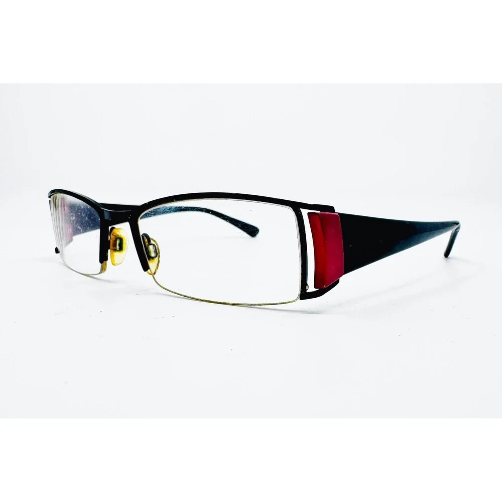 Just! Eyeglasses Women Black Red Rectangular Opal Black 52-18-135